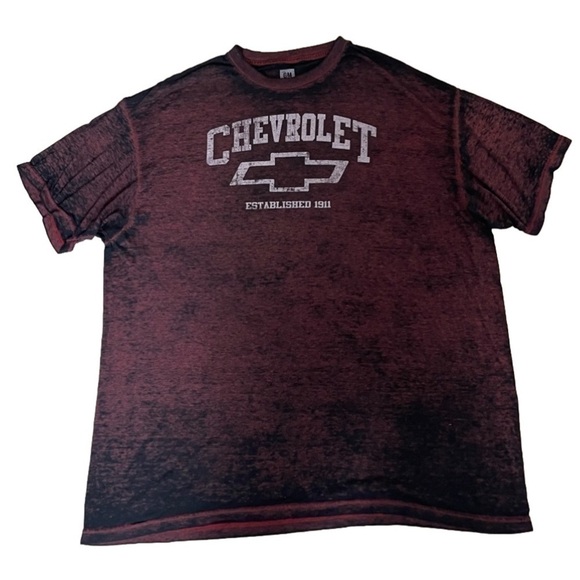 GM Other - Men’s GM Chevrolet Burgundy & Black T-Shirt Size 2XL!